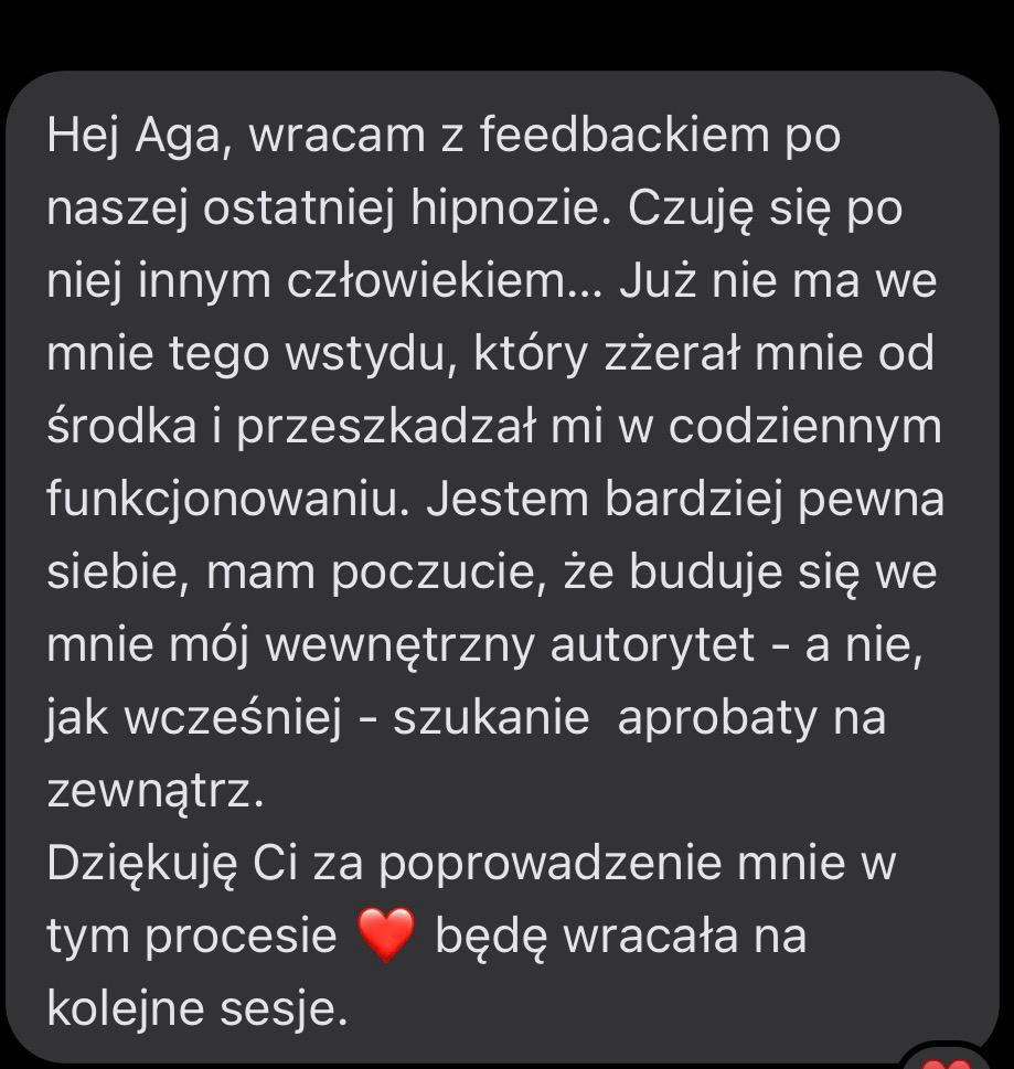 Opinia klientki o procesie mentoringowym