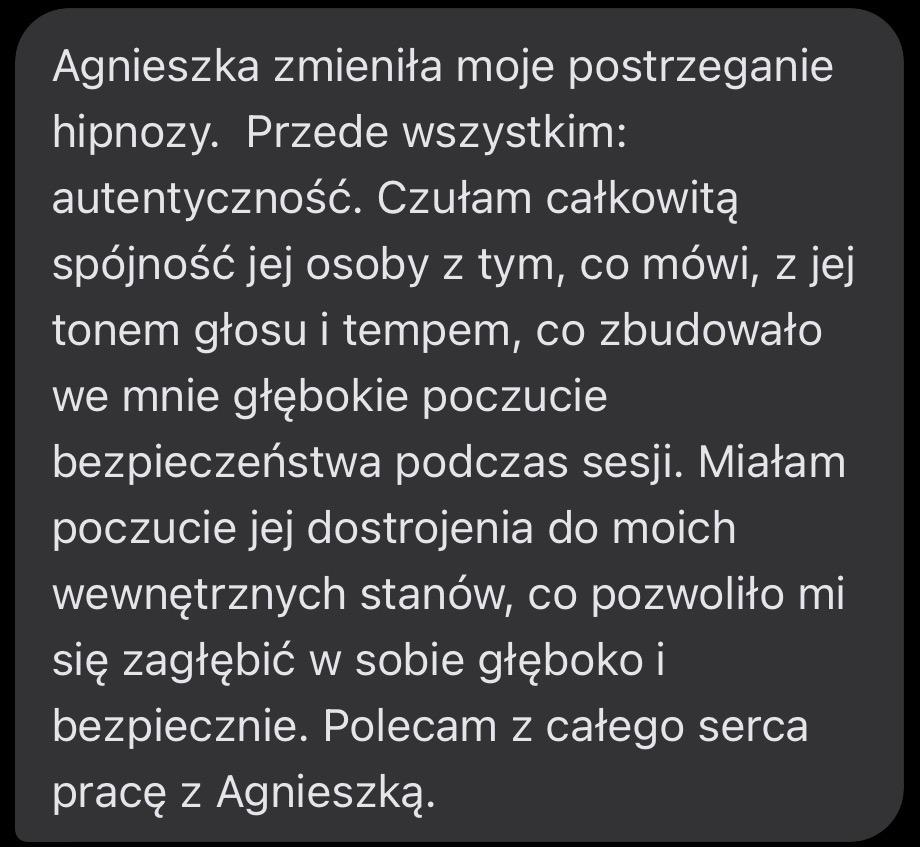 Opinia klientki o pracy z przekonaniami